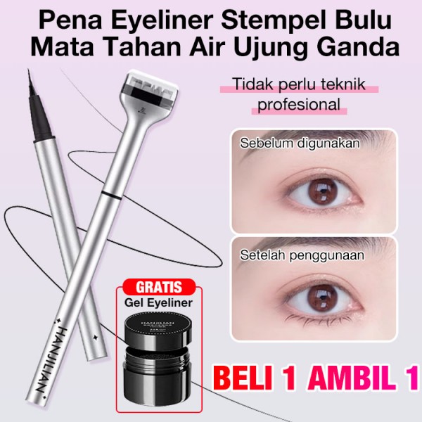 Pena Eyeliner Stempel Bulu Mata Tahan Air Dua Ujung