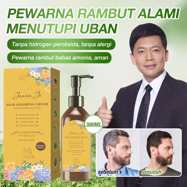 Promosi Hari Kemerdekaan-Pewarna Rambut Berbasis Tanaman Bebas Amonia JaniceJo-Bebas Amonia/Efektif menutupi uban/tidak merusak kulit kepala/anti alergi